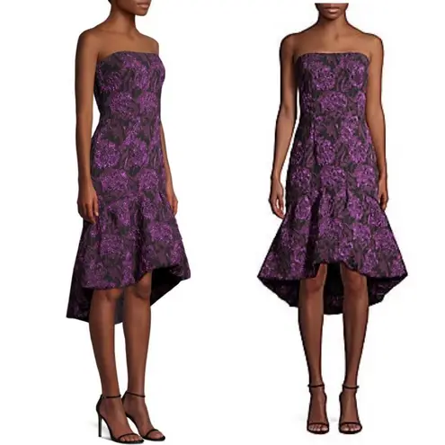 Aidan Mattox NWT Strapless Jacquard Midi Dress