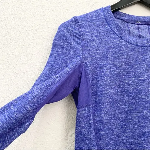 Lululemon  Run:Dash Static Long Sleeve Wish Blue Ruffled Back Workout Top Size 6