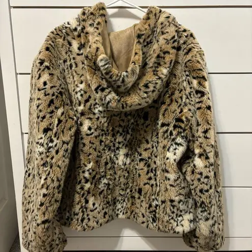 Vintage Giacca Cheetah Leopard Fur Jacket Tan Size M