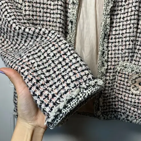 Rebecca Taylor | Houndstooth Tweed Jacket with Floral Appliqué