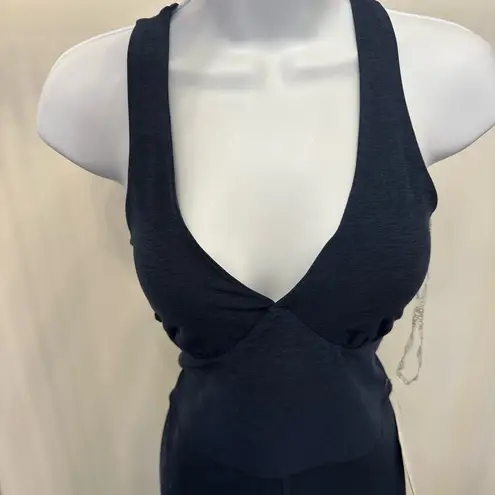 Beyond Yoga Daring Spacedye Navy Jumpsuit V Neck Cross Back NWT