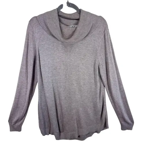 Magaschoni Tan Long Sleeve Cowl Neck Lightweight Pullover Sweater Size XL