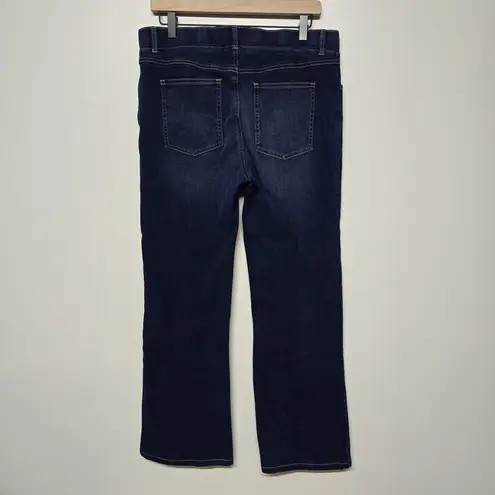 Betabrand 4-Pocket Jeans Sz Large Yoga Denim Pull on Pants Dark Wash Straight