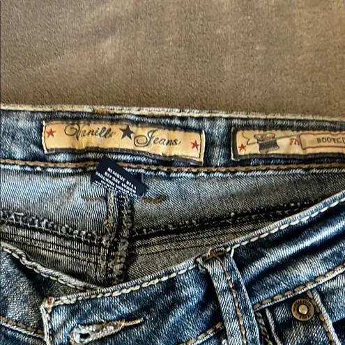 Stylish Blue Vanilla Start Jeans Bootcut with Distressed Finish Size 10