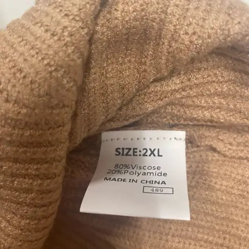 DOKOTOO Women’s Sweater Vest Size 2XL Brown Tan and Red V Neck Cap Sleeves