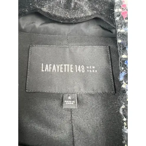Lafayette 148 Tweed Blazer Size 4 Career Preppy Academia Business Professional 4 Black