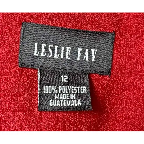 Leslie Fay Blazer Womens Size 12 Red Suit Jacket Button Shoulder Pad Vintage Y2K - Image 6
