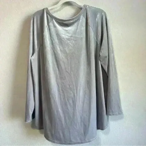 Loft ‎ Lounge Women’s Gray Velvet Pullover Top Size L