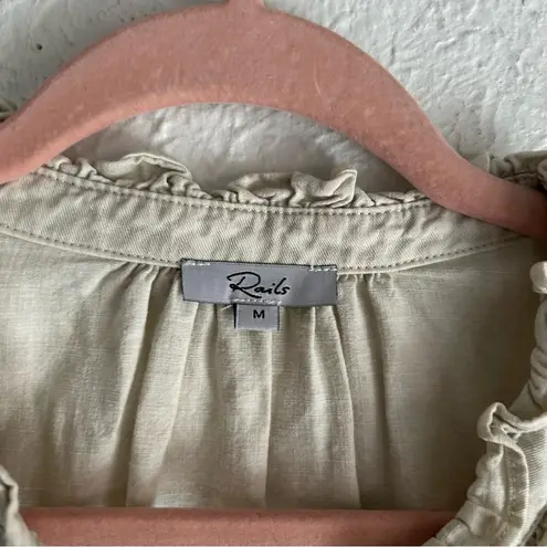 Rails Ruthie Top Sage Acid Wash Sz Medium Tencel/ Linen/ Ramie