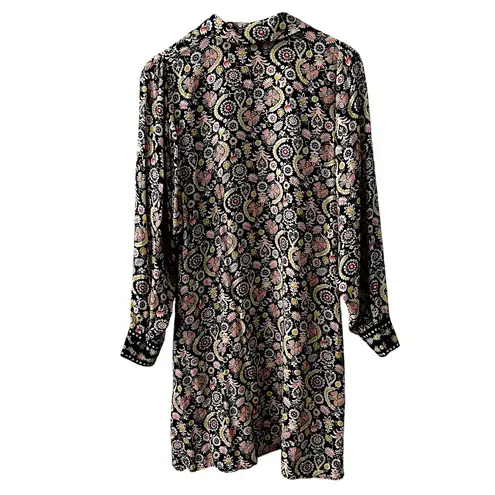 Boden Floral Western Mini Shirt Dress 10R Black Size undefined