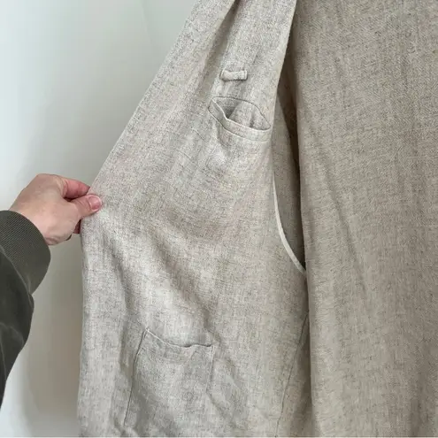 Frank & Oak Long Blazer Cardigan Linen Blend Lagenlook Size Medium Drape