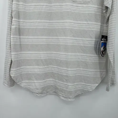 Kuhl NWT  Women's Rae Stripe Ash Long Sleeve Pocket Shirt Sz Large