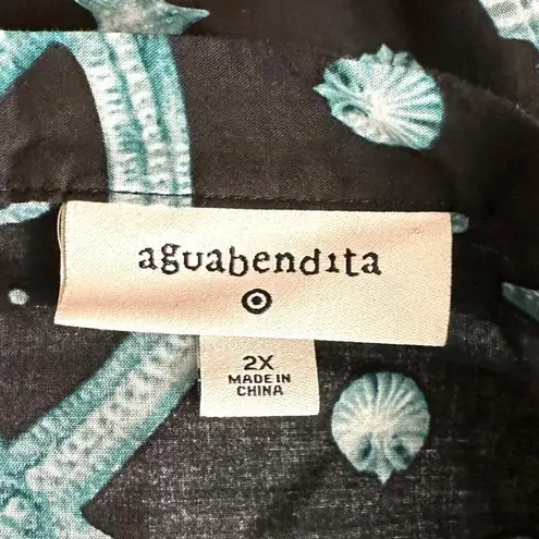 Agua Bendita x Target Women's Navy Blue Deep Sea Print Wrap Midi Skirt Size 2X