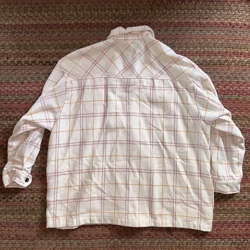 HFX LIGHT PINK WOOL BLEND FLANNEL SNAP BUTTON SHACKET Size XL