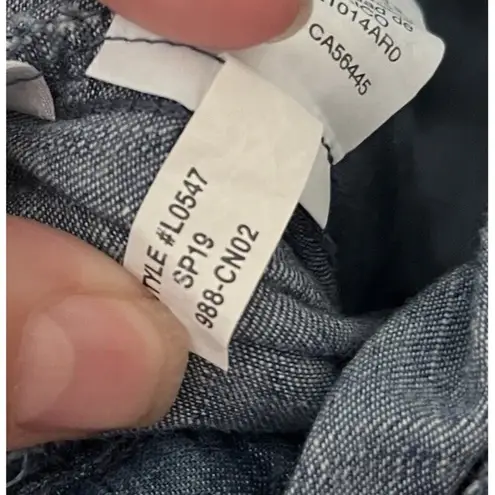 J. Crew Mercantile Chambray Denim Wrap Jumpsuit Size M Elastic Waist Pockets Blue Size M