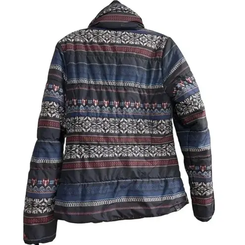 Bench Women's Puffer Jacket Blue Size M Winter Mid-Length Full Zip- Fox