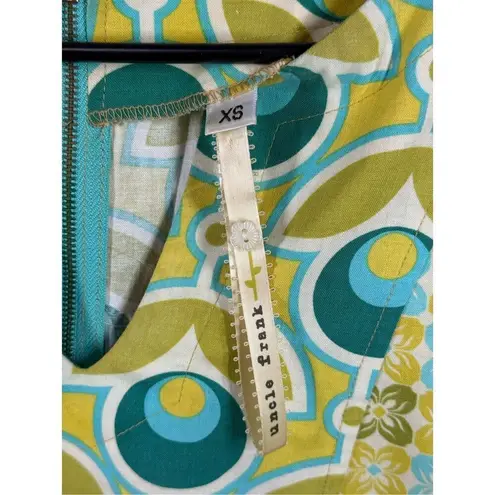 Uncle Frank Made in USA V neck flare sleeve Dress 100% cotton size extra small