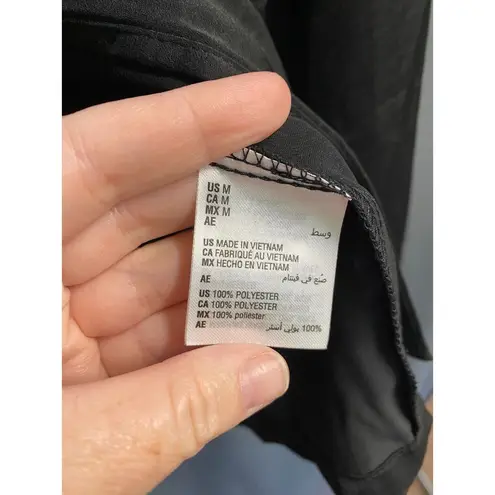 And Now This Blazer Top Women's Medium Black Long Sleeve Collared Hipster B76