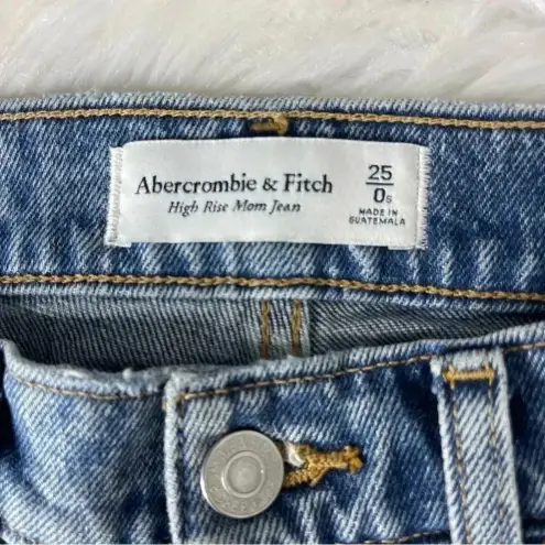 Abercrombie & Fitch  High Rise Mom Jeans Taper Straight Denim Size 0 Short 25 - Image 4