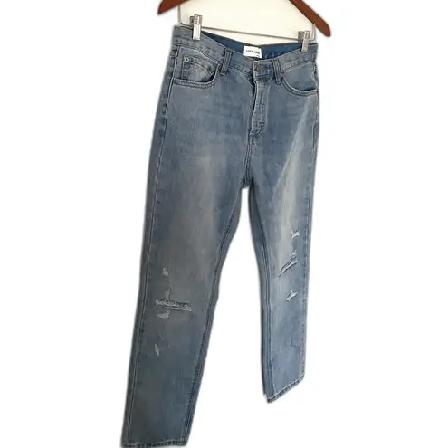 Luca + Grae NWT High Rise Distressed Denim Jeans Straight Leg Sz M - Image 3