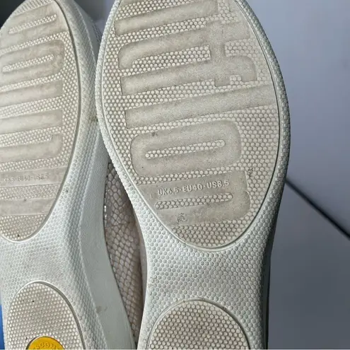 FitFlop Gold Metallic Slip-On sneakers shoes 8.5 reptile snake print