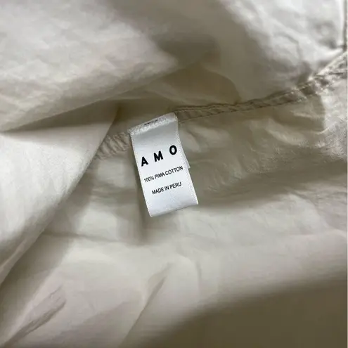 Amo Rosa Ruffle Shirt In Pumice Size Large Tan