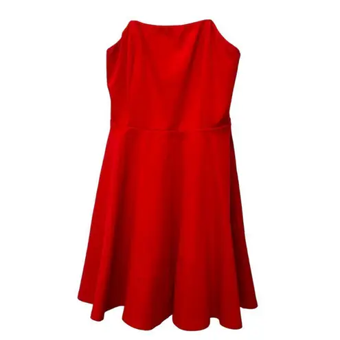 Lulus Women's Strapless Red Skater Dress‎ Size S Short Party Cocktail Formal