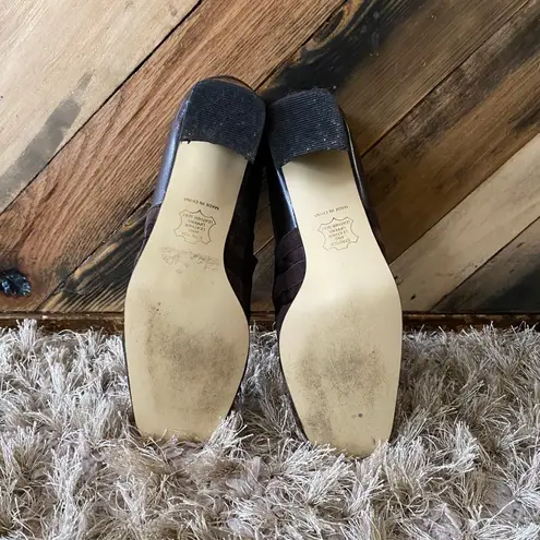 Vittorio Ricci Studio Brown Ruched Leather Heels Size 7.5