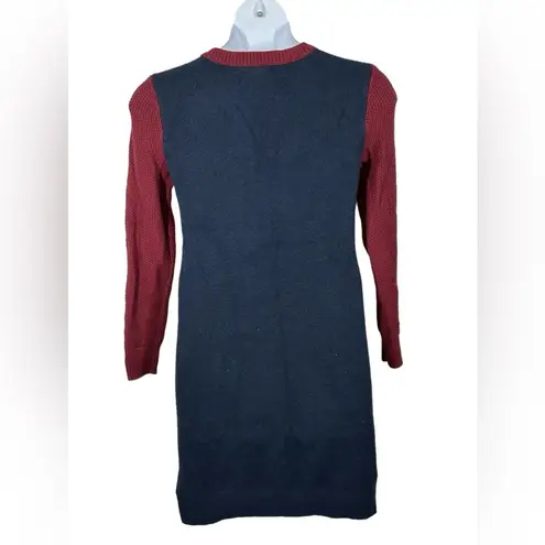 Tommy Hilfiger  Sweater Dress Sidelong Two Tone Maroon & Blue Size Small