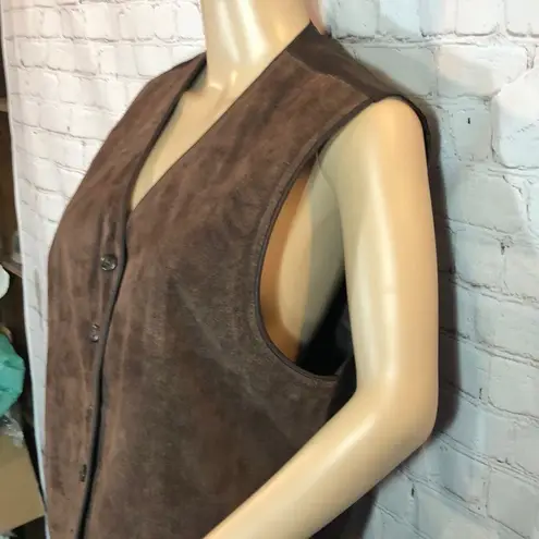 Marsh Landing Vintage Petites Suede Western Style Brown Suede Vest LP