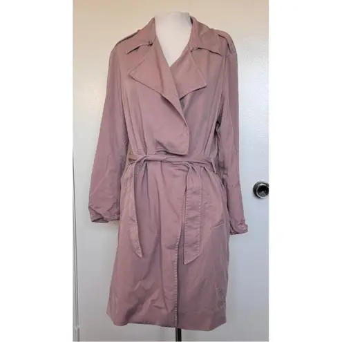 All Saints Bexley Mac Trench Coat in Rose Pink Size Medium