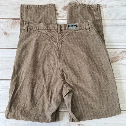Vintage 80s 90s Y2K Rockies Jeanswear Brown Herringbone Bareback Denim Pants Size 12