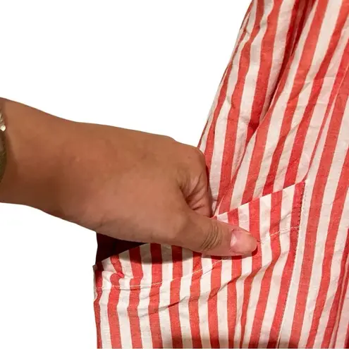 TROVATA Birds of Paradis Coral Stripe Shirt Astrid Easy Dress Sz XS Pink