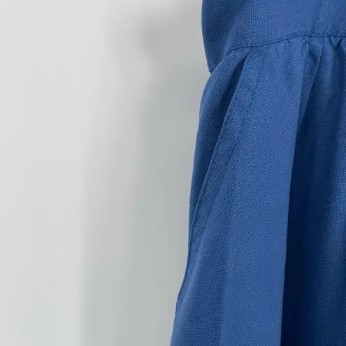 Skies Are Blue Womens Blue Pinafore Midi Eyelet Overall Style Bib Dress XS