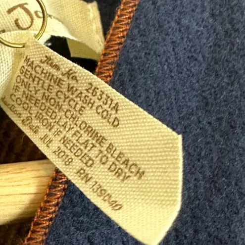 Matilda Jane NWT Poncho Sweater Womens One Size Orange Blue Plaid Fringe Western