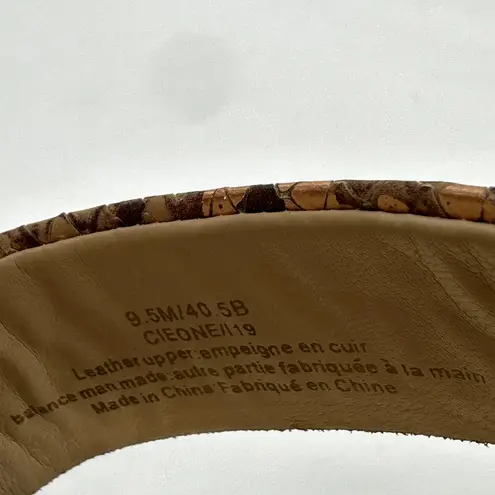 Karl Lagerfeld Cieone Sandals Leather Heels Ankle Snakeskin Metallic Gold 9.5M