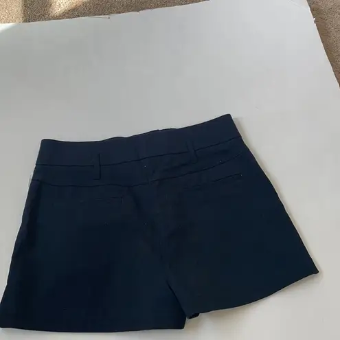 Reiss April cotton pleat front navy blue shorts 8 NWT