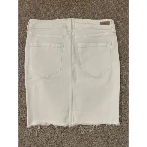 Liverpool White Denim Raw Hem Mini Skirt 2/26