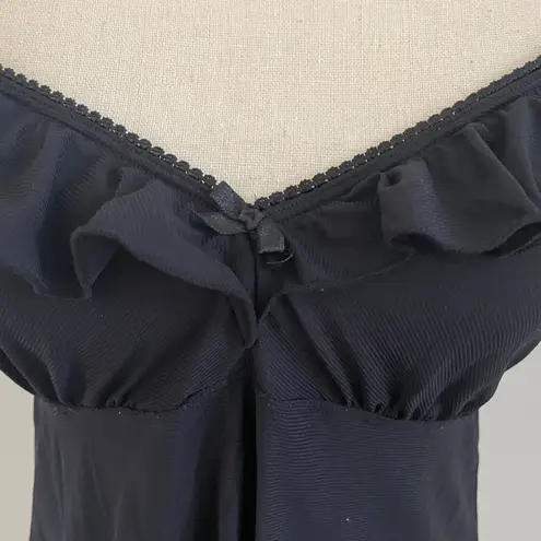 Smart & Sexy Black Ruffled Lingerie Chemise size Medium Mini Dress Dark Romantic