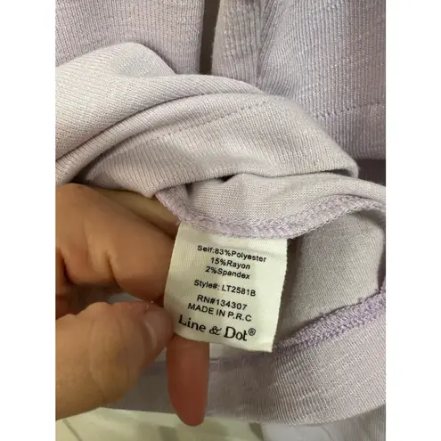 Line and Dot mock neck slit sleeve lavender sweater size Small #LT2581B Purple