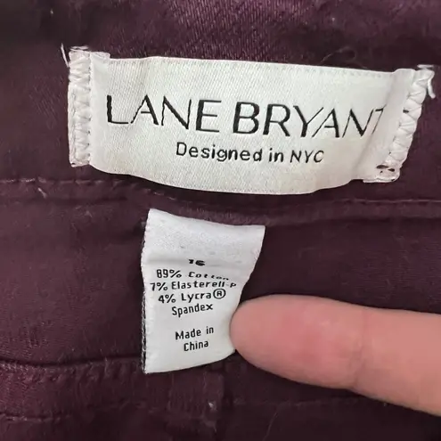 Lane Bryant  Size 16 Purple High Rise Ankle Skinny Jeans 38"x27" SHORT