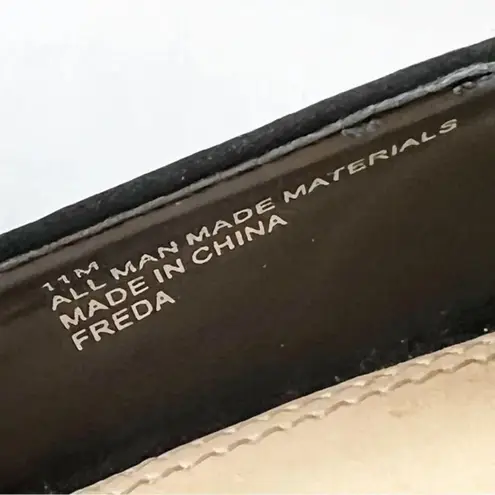 Rialto Freda Faux Suede Wedges Size 11 Black Round Toe Pump Witchy Goth Dark