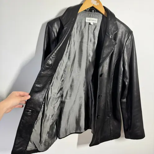 Boston Harbour Leather Jacket Women L Black Quite Luxury Old Money Minimal 90s Size L