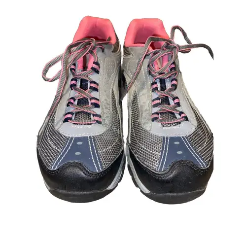 Brahma SACHA Work Safety Toe Leather Pink Gray Lace Up Shoes WOMENS 8.5