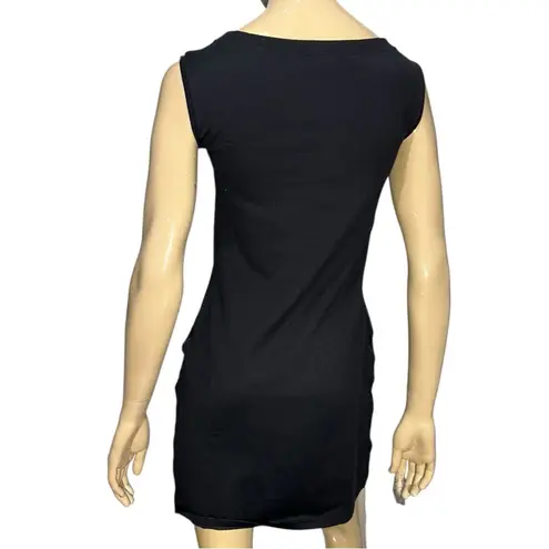 Max Mara Weekend Women’s Size S Black Tie Neck Sleeveless Sheath Fleece Dress