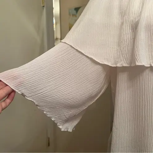 Cha Cha Vente White Off Shoulder Layered Ruffle Blouse Boho Cottagecore Large