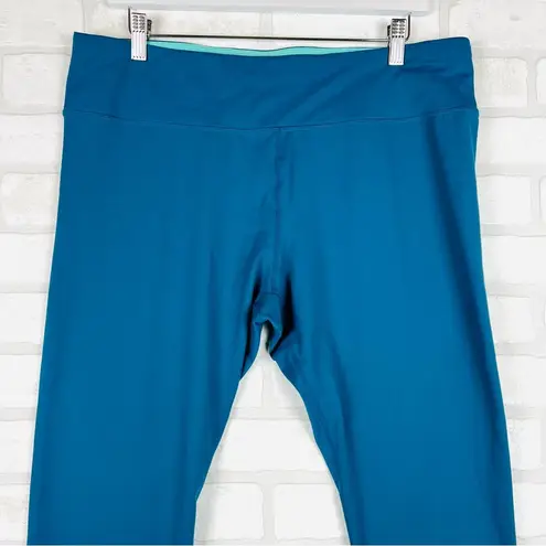 Vibrant Teal Size XXL Corsair Cropped Leggings Capris Teal with inside pocket Blue