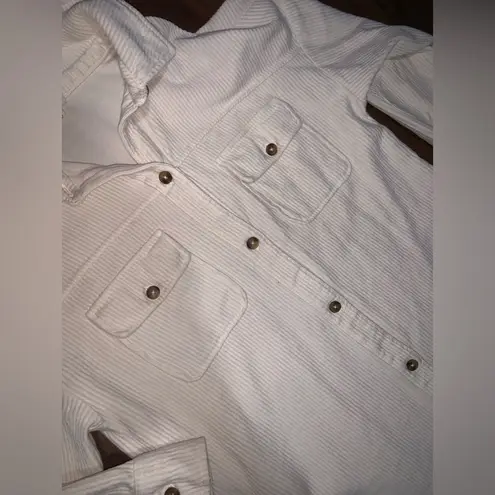 Pilcro Anthropologie  Corduroy Relaxed Jacket Shacket ribbed cream S casual $140