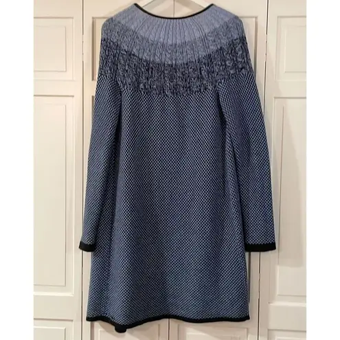 Nic+Zoe blue knit ombre long cardigan sweater small