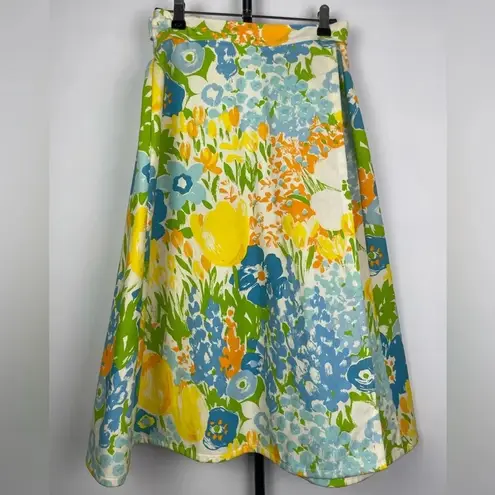 Vintage Blue Yellow White Floral A